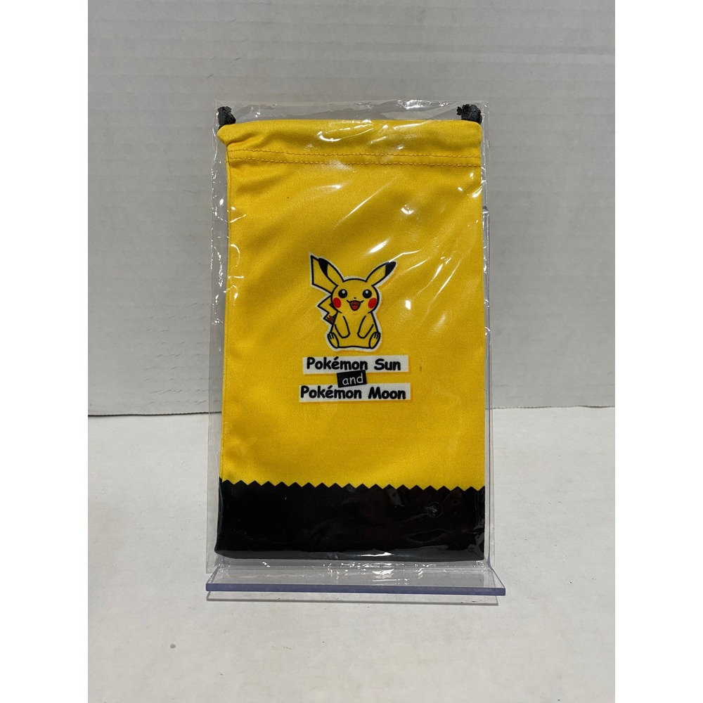 Pokemon Drawstring Pouch Sun and Moon Pikachu Yellow Microfiber Bag